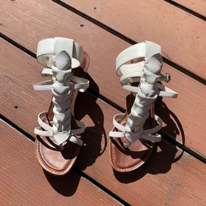 White leather sandals